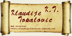 Klaudije Topalović vizit kartica